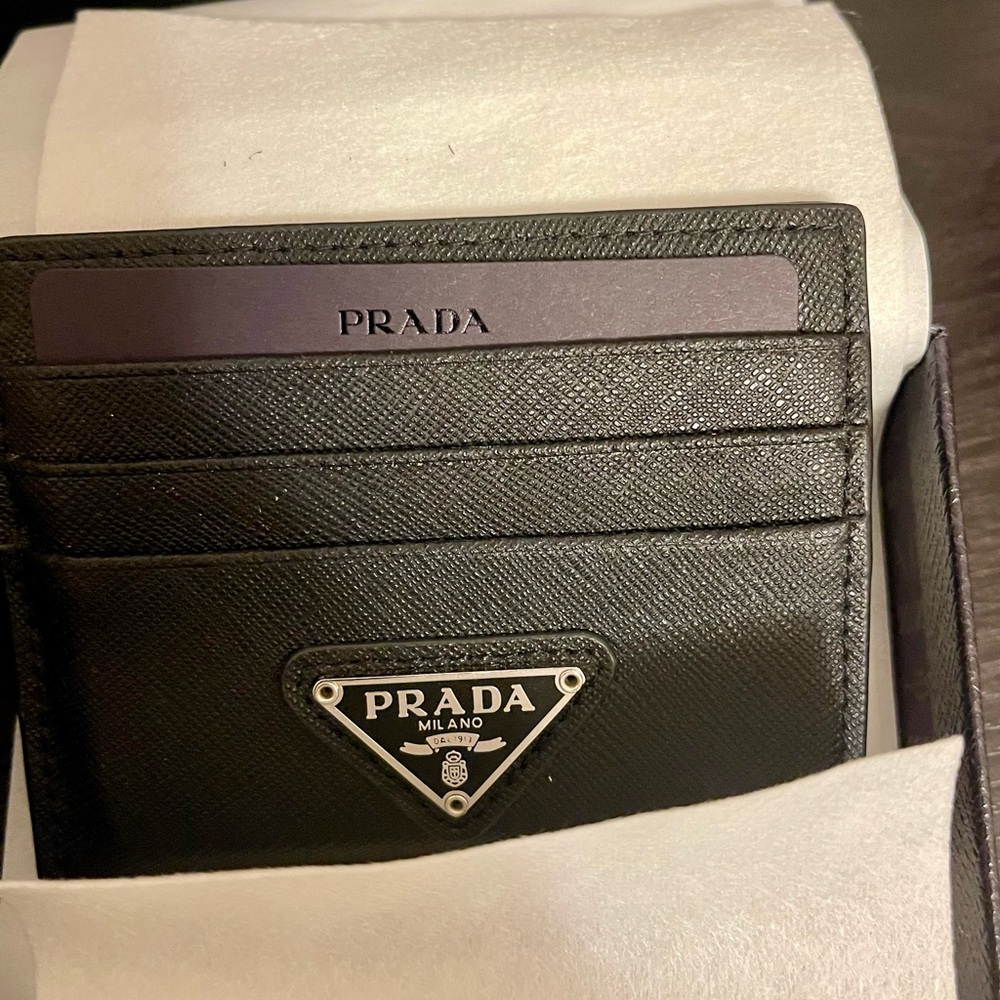 Prada Black Saffiano Leather Card Holder